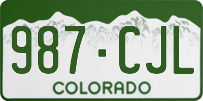 CO license plate 987CJL