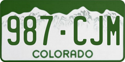 CO license plate 987CJM