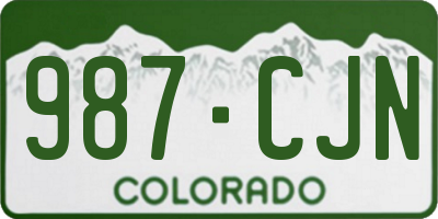 CO license plate 987CJN