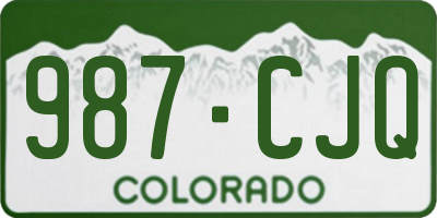 CO license plate 987CJQ
