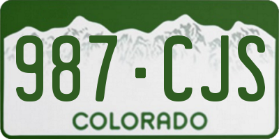 CO license plate 987CJS