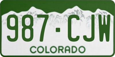 CO license plate 987CJW