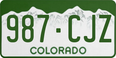 CO license plate 987CJZ