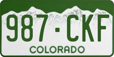 CO license plate 987CKF