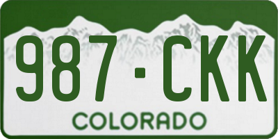 CO license plate 987CKK