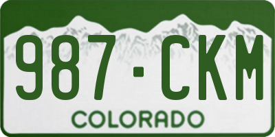CO license plate 987CKM