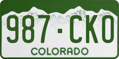 CO license plate 987CKO