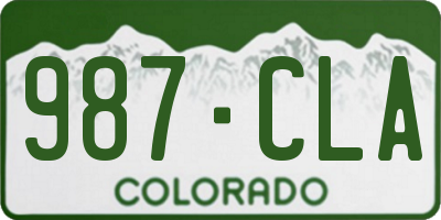 CO license plate 987CLA