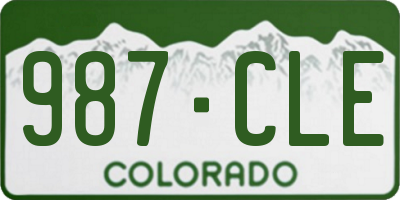 CO license plate 987CLE