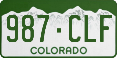 CO license plate 987CLF