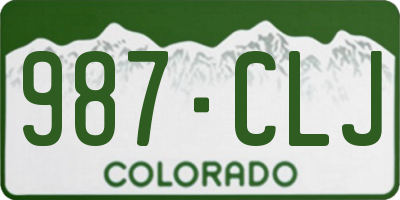 CO license plate 987CLJ