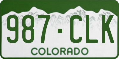 CO license plate 987CLK