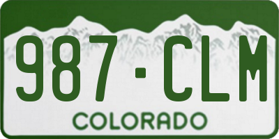 CO license plate 987CLM