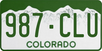 CO license plate 987CLU