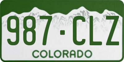 CO license plate 987CLZ