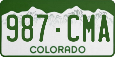 CO license plate 987CMA