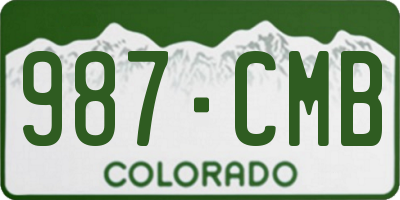 CO license plate 987CMB