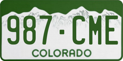 CO license plate 987CME
