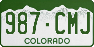 CO license plate 987CMJ