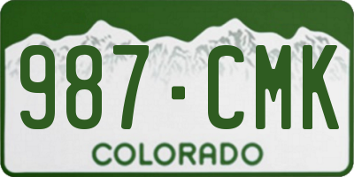 CO license plate 987CMK