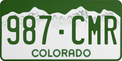 CO license plate 987CMR