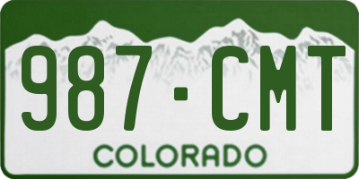 CO license plate 987CMT