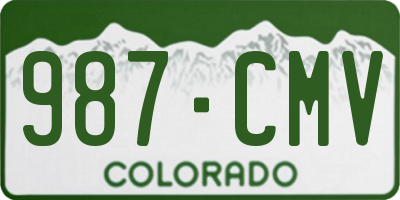 CO license plate 987CMV