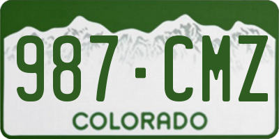 CO license plate 987CMZ
