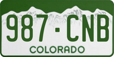 CO license plate 987CNB