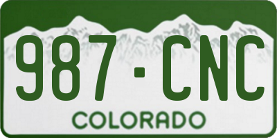 CO license plate 987CNC