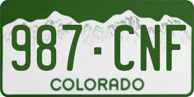 CO license plate 987CNF