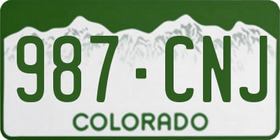 CO license plate 987CNJ