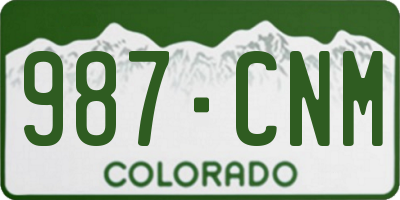 CO license plate 987CNM