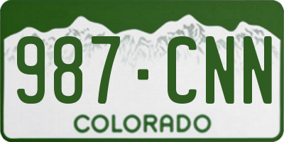 CO license plate 987CNN