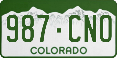 CO license plate 987CNO