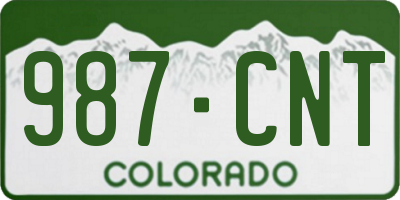 CO license plate 987CNT