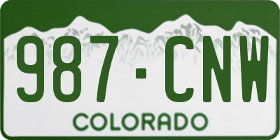 CO license plate 987CNW