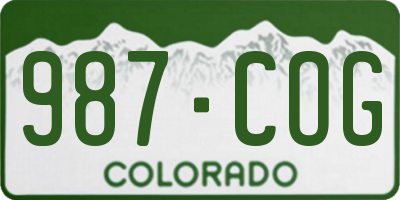 CO license plate 987COG