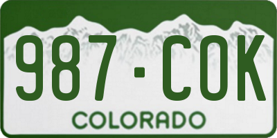 CO license plate 987COK