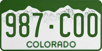 CO license plate 987COO