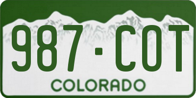 CO license plate 987COT