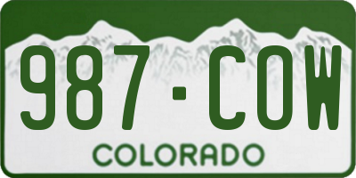 CO license plate 987COW