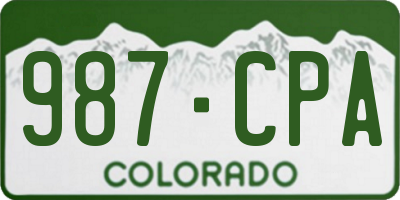 CO license plate 987CPA