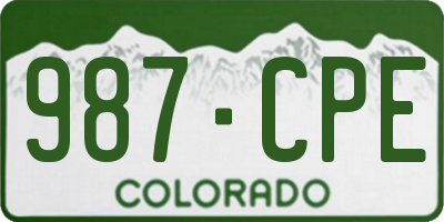 CO license plate 987CPE