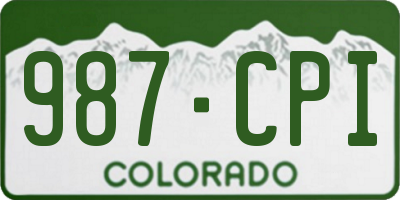 CO license plate 987CPI