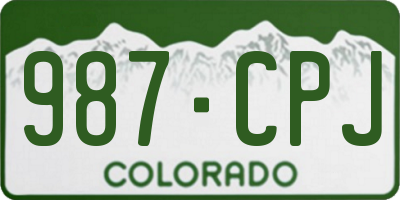 CO license plate 987CPJ