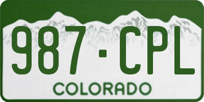 CO license plate 987CPL