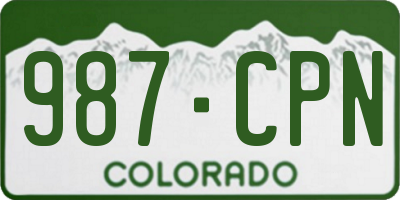 CO license plate 987CPN