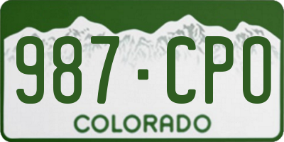 CO license plate 987CPO
