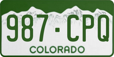 CO license plate 987CPQ